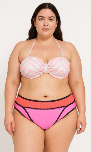Shiware Pink Glow Bandeau Bikini Set