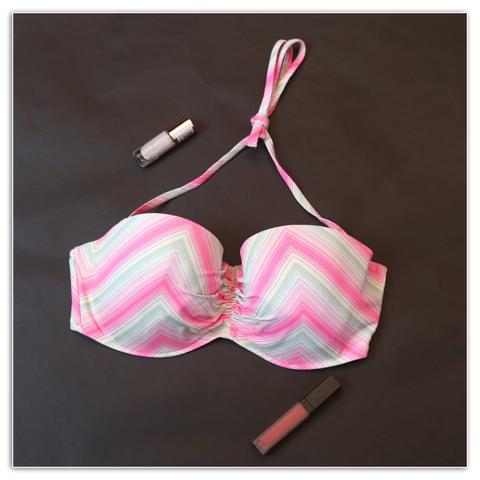 Shiware Pastel Chevron Halter Bikini Top - Image 2