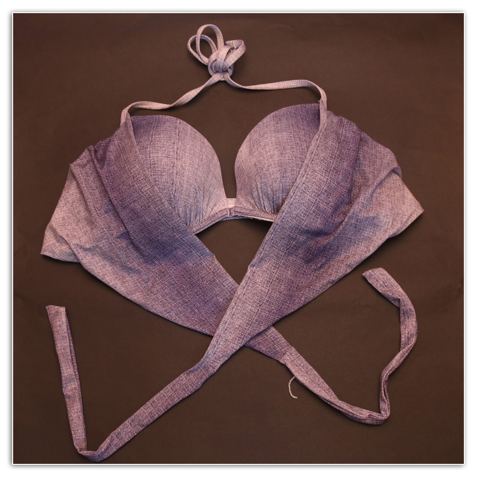 Lavender Wrap Halter Bikini Top - Image 2