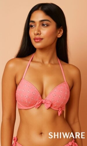 Blush Blossom Embroidered Bikini Set